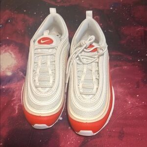Nike White and Orange Athletic Shoes